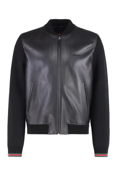 Gucci Nappa Bomber Jacket In Black