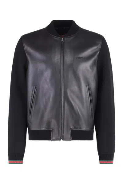 Gucci Nappa Bomber Jacket In Black