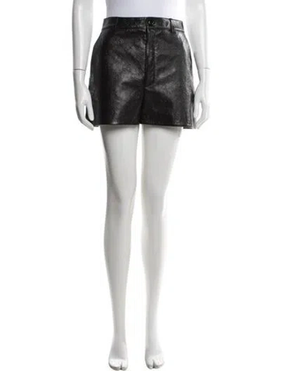 Pre-owned Gucci Lambskin Mini Shorts In Black