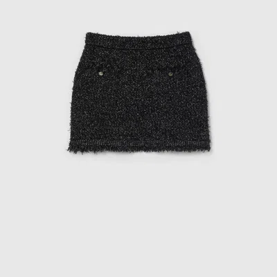 Gucci Lamé And Viscose Mini Skirt In Black