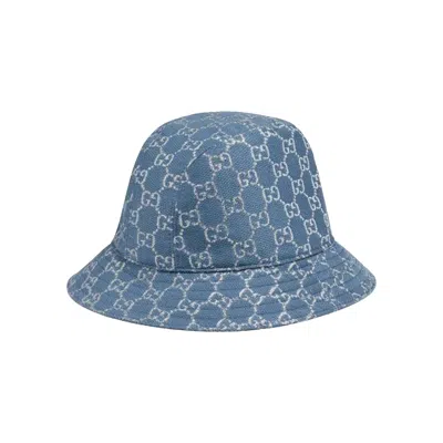 Pre-owned Gucci Lame Bucket Hat 'blue' | Women's Size S