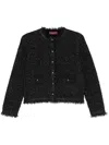 Gucci Black Crewneck Jacket With Double G Logo Buttons In Tech Fabric Woman