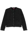 Gucci Black Crewneck Jacket With Double G Logo Buttons In Tech Fabric Woman In Black