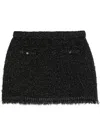Gucci Black Lam And Viscose Mini Skirt In Black