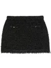 Gucci Black Lam And Viscose Mini Skirt In Black