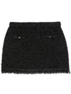 Gucci Black Lam And Viscose Mini Skirt In Black