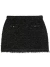 Gucci Black Lam And Viscose Mini Skirt In Black