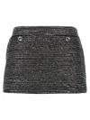 Gucci Lamé Tweed Skirt In Gray