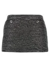 Gucci Shimmering Metallic Tweed Textured Skirt