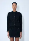Gucci Black Crewneck Jacket With Double G Logo Buttons In Tech Fabric Woman In Black