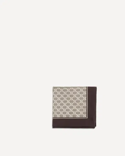 Gucci Laminated Printed Silk Scarf In Sand