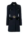 Gucci Lapel Logo Coat In Black