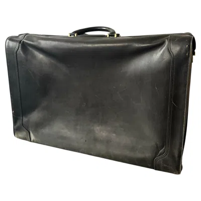 Pre-owned Gucci Large 1960s Full Leather Black  Suitcase