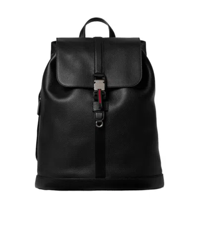Gucci Large Backpack With Webbing In Black