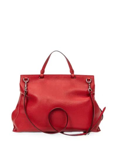 Pre-owned Gucci Large Bamboo Daily Tote Bag In Red