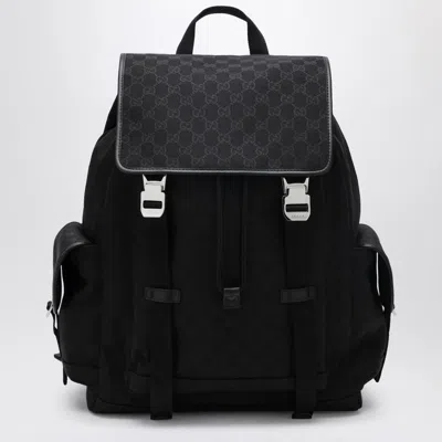Gucci Large Black Gg Fabric Backpack Men