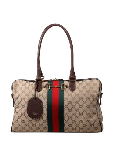 Gucci Large Borsetto Gg Canvas Tote Bag In Blue