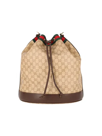 Gucci Large Bucket Bag "venice" In Neutral