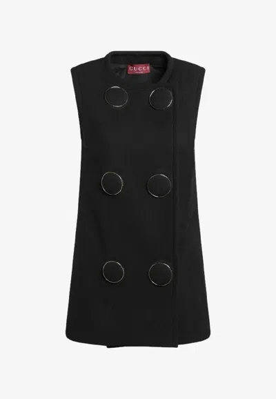 Gucci Large Buttons Vest In Black