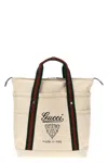 Gucci Men Canvas Shopping Bag With Web Details In White