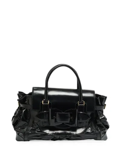 Pre-owned Gucci Large Dialux Queen Tote Bag In Black