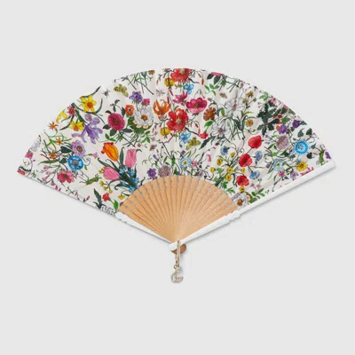 Gucci Large Flora Print Fan In Multi