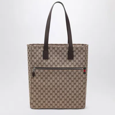 Gucci Large Gg Beige Fabric Shopping Bag In Pattern