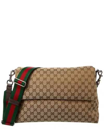 Gucci Large Gg Canvas & Leather Crossbody