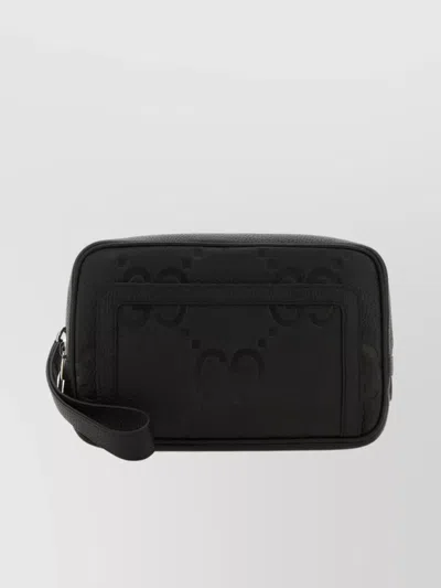 Gucci Large Gg Clutch In Leather In Black