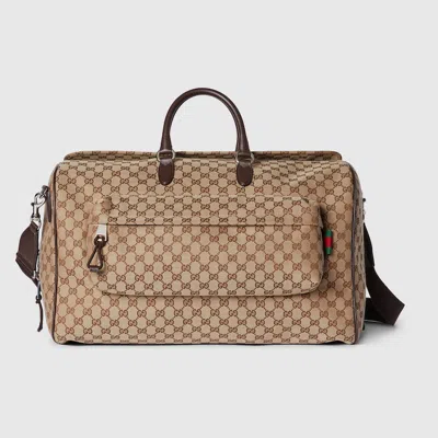 Gucci Gg Canvas Large Duffle Bag In Beige