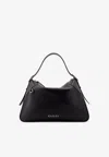 Gucci Large Gg Emblem Leather Shoulder Bag In Black