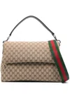 Gucci Large Gg-jacquard Shoulder Bag In Neutrals