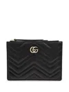 Gucci Large Gg Marmont Clutch Bag In Black