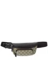 Gucci Large Gg Supreme Canvas & Leather Belt Bag In Black