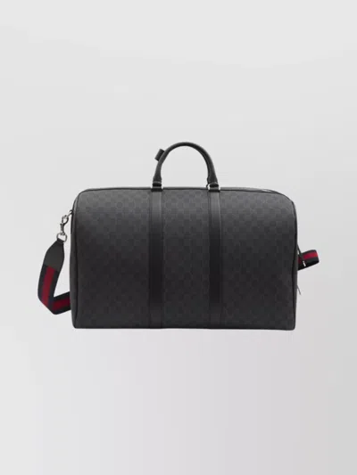 Gucci Large Gg Supreme Travel Duffle Bag In Black