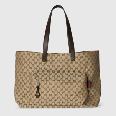 Gucci Large Gg Monogram Tote Bag In Beige