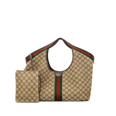 Gucci Large Giglio Tote Bag In Brown