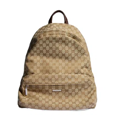 Gucci Large  Tag Backpack In Brown