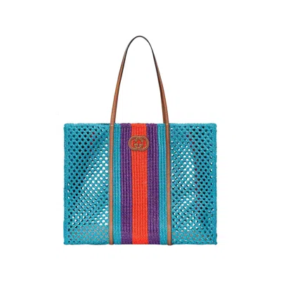Pre-owned Gucci Large Interlocking G Tote Bag 'light Blue' | Women's Size Onesize