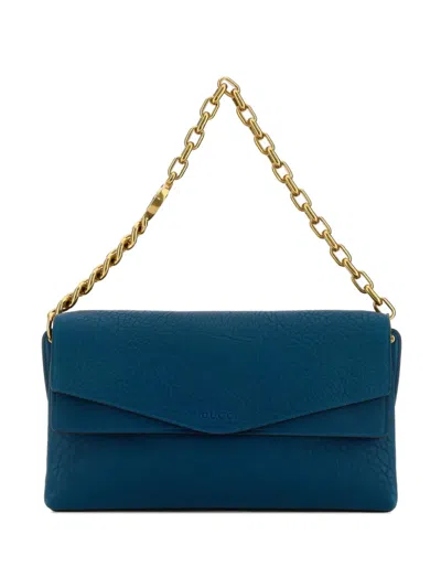 Gucci Teal Green Leather Large Shoulder Bag In Blue