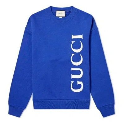 Gucci Large Logo Round Neck Sports Royal Blue