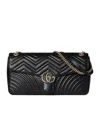 Gucci Large Marmont Quilted Shoulder Bag In Black