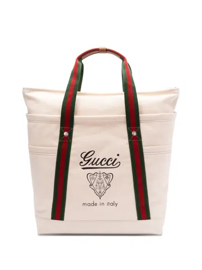 GUCCI LARGE PRINTED CANVAS TOTE BAG