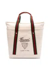 Gucci Medium Printed Canvas Bag With Web In White