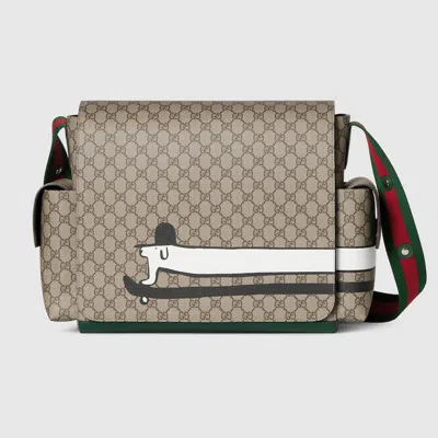Gucci Large Printed Gg Changing Bag In Sand