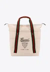Gucci Men Canvas Shopping Bag With Web Details