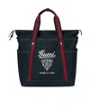 Gucci Medium Printed Canvas Bag With Web In Dark Brown