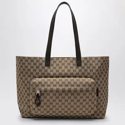 Gucci Large Shopping Bag In Gg Fabric Men In Cream