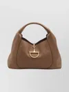 Gucci Brown Softbit Grained Calf Leather Shoulder Bag In Nude