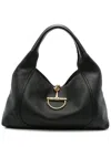 Gucci Softbit Maxi Leather Shoulder Bag In Black